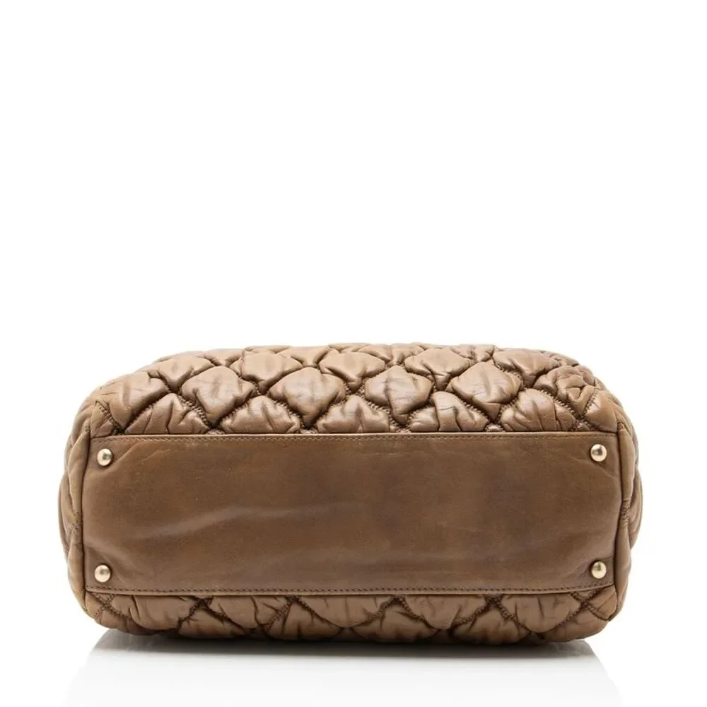 Chanel Lambskin Bubble Quilt Satchel